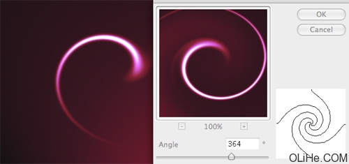 Photoshop滤镜制作眩目的螺旋光线